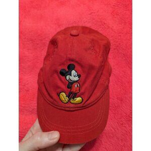 Baby Gap Disney Mickey Mouse Baseball Hat Red Elastic Back Infant Toddler Cotton